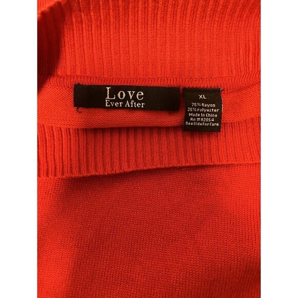 Love Ever After Red Puff Sleeve Keyhole Mockneck Blouse Size XL - Picture 3 of 7